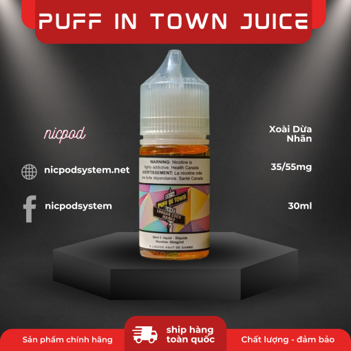 Puff in town juice Xoai Dua Nhan