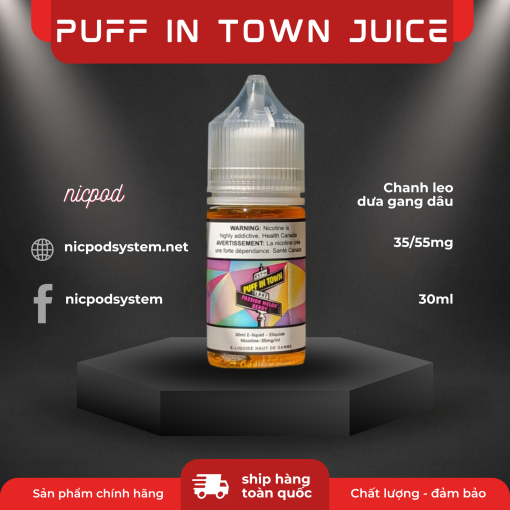 Puff in town juice chanh leo dua gang dau