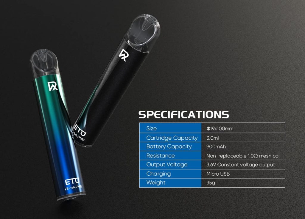 R Vape ETU Pod Kit info